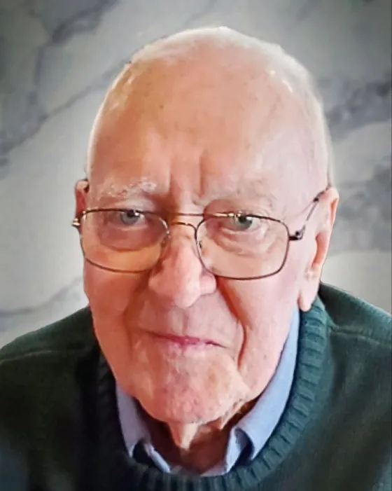 Jim Barley in later years, in glasses and a green sweater